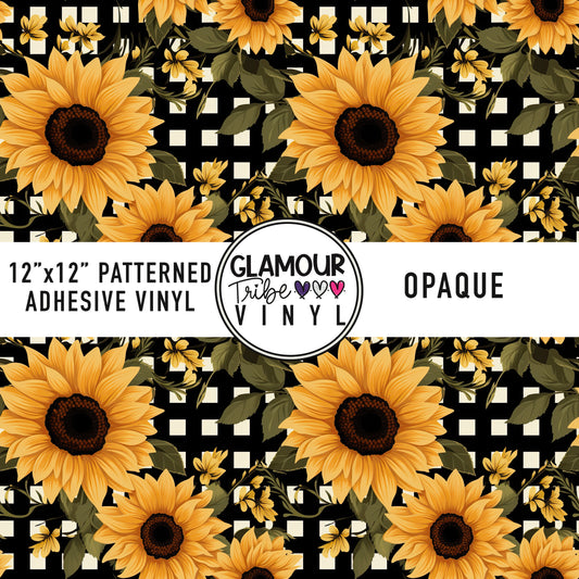BLACK GINGHAM SUNFLOWERS 6