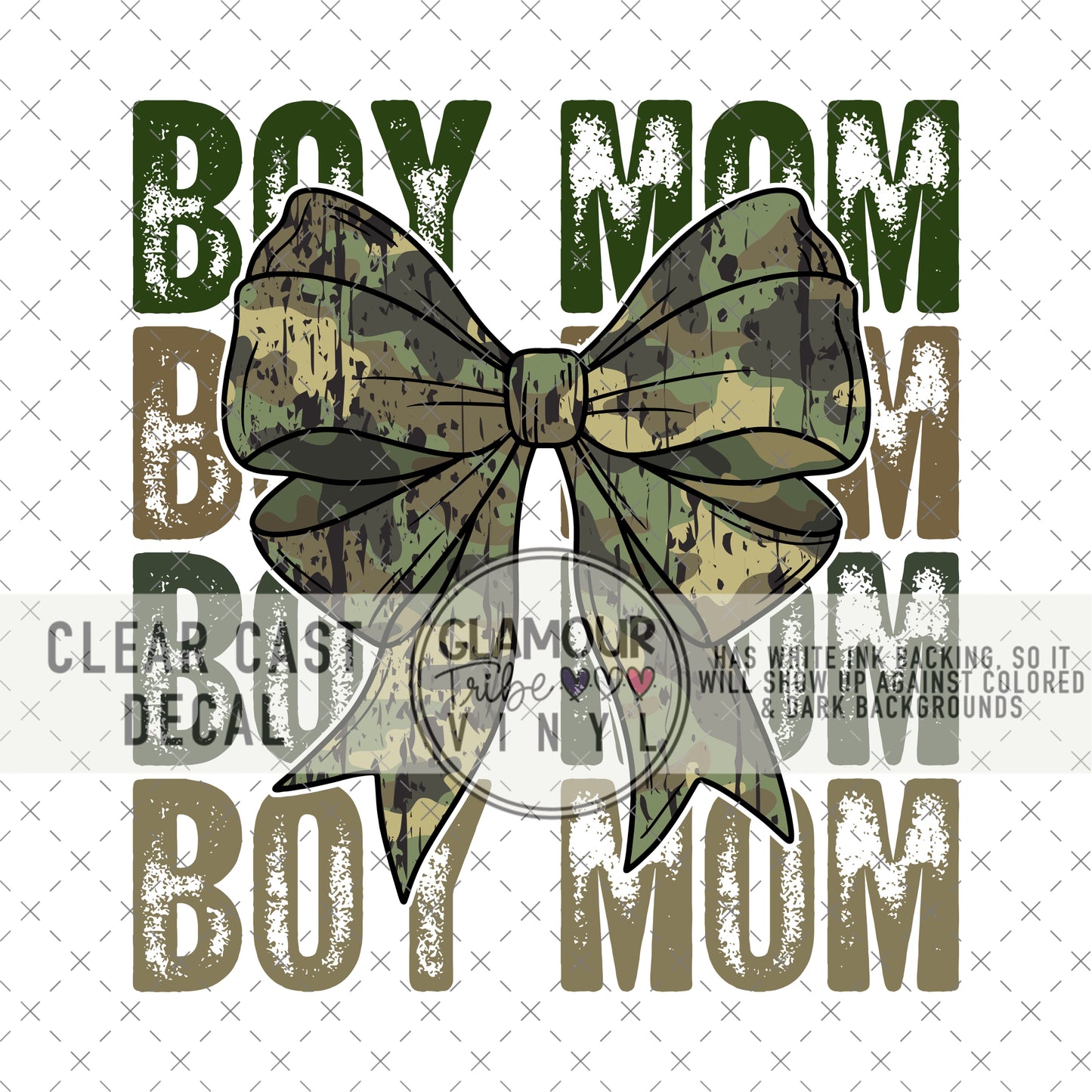 BOY MOM CAMO BOW