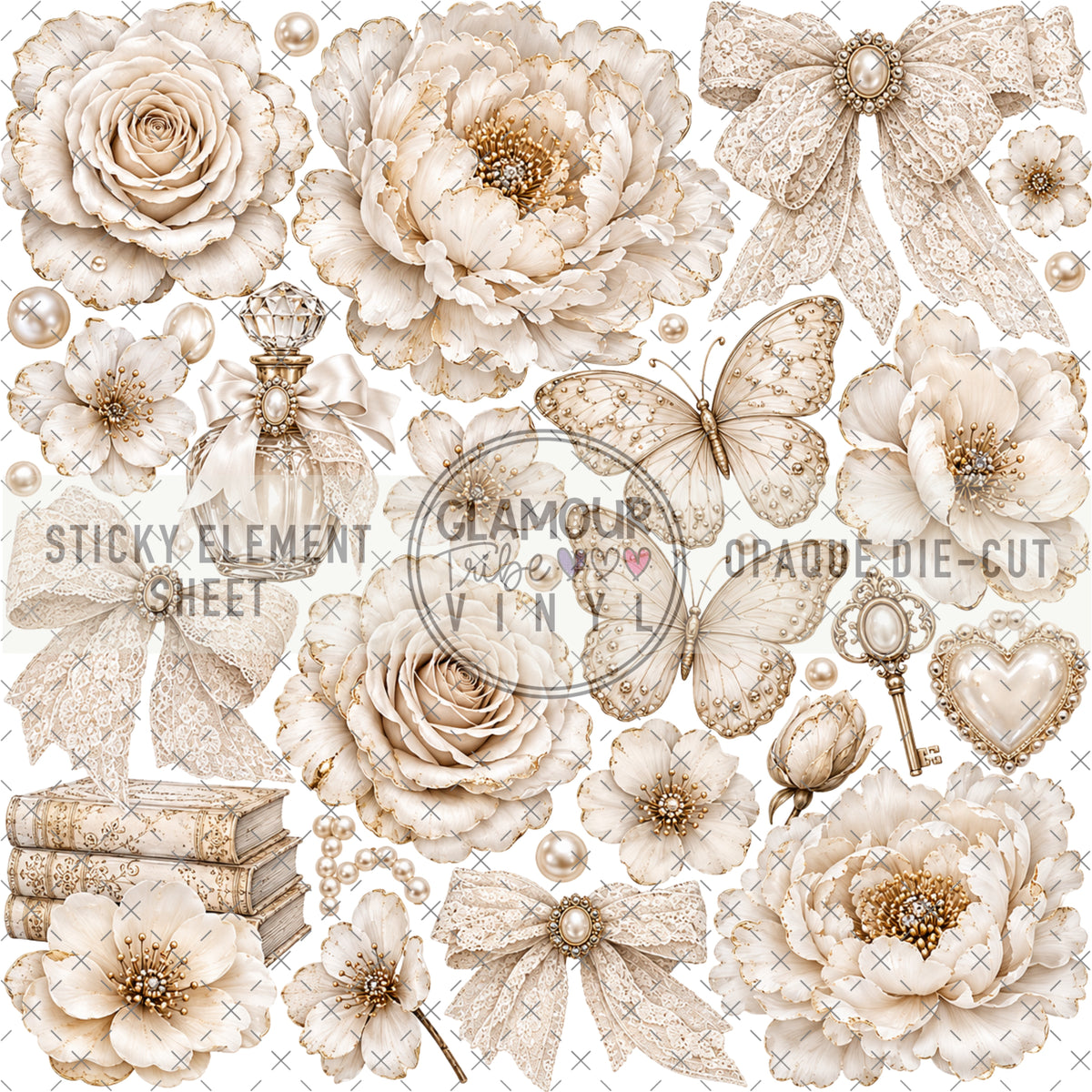 IVORY HEIRLOOM STICKY ELEMENT SHEET