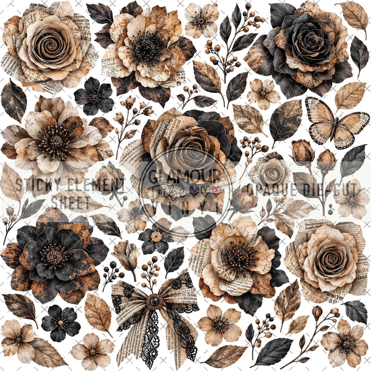 OLD SOUL FLORALS STICKY ELEMENT SHEET