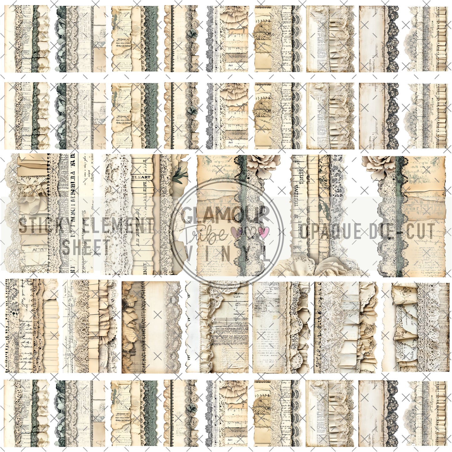 THE LACE LEDGER STICKY ELEMENT SHEET