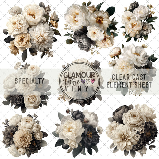 BLACK TIE BLOOMS CLEAR CAST ACCENT SHEET
