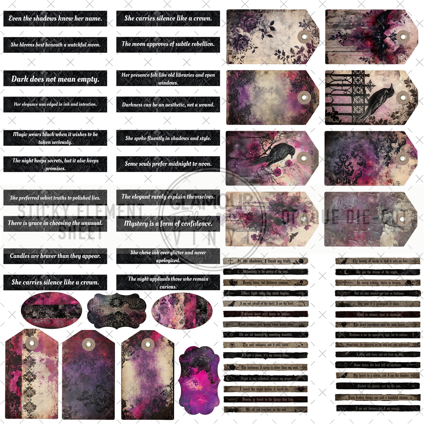 VELVET NOIR STICKY ELEMENT SHEET