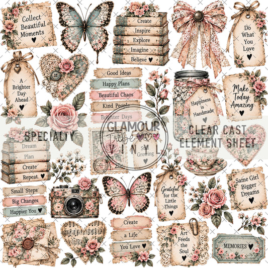 VINTAGE DAYDREAMS CLEAR CAST ACCENT SHEET