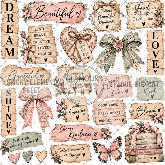 WRITTEN FROM THE HEART STICKY ELEMENT SHEET