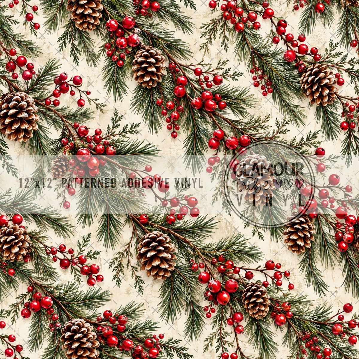 Cedarberry Cascade patterned adhesive craft vinyl