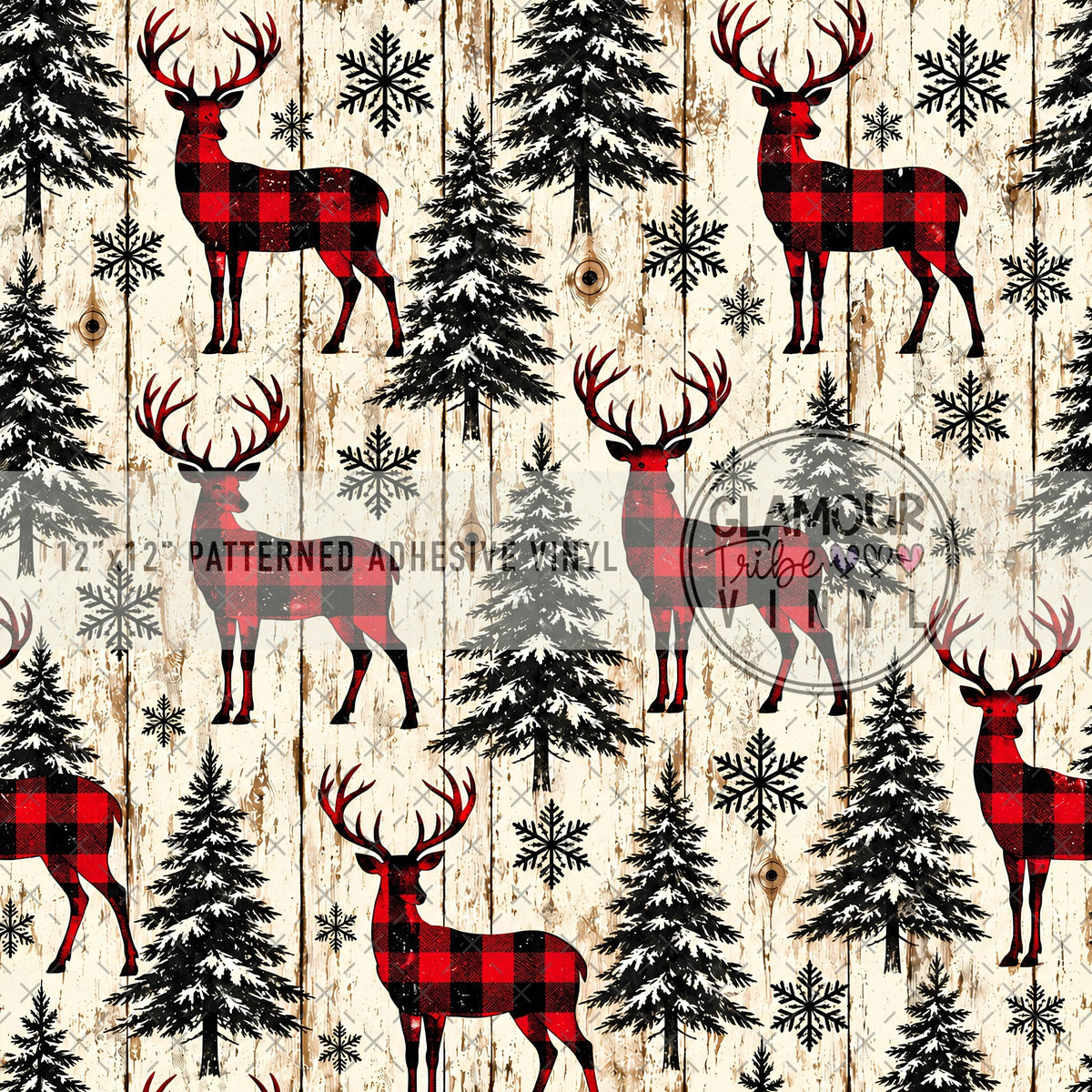 Crimson Stag patterned adhesive craft vinyl