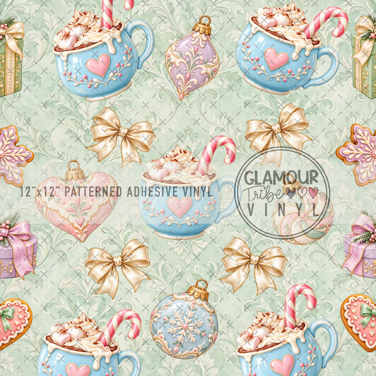 Mistletoe Marshmallows patterned adhesive vinyl