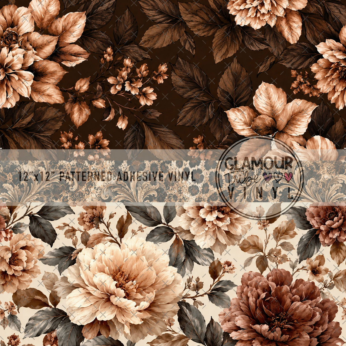 FANCY PELICAN MOCHA FLORALS