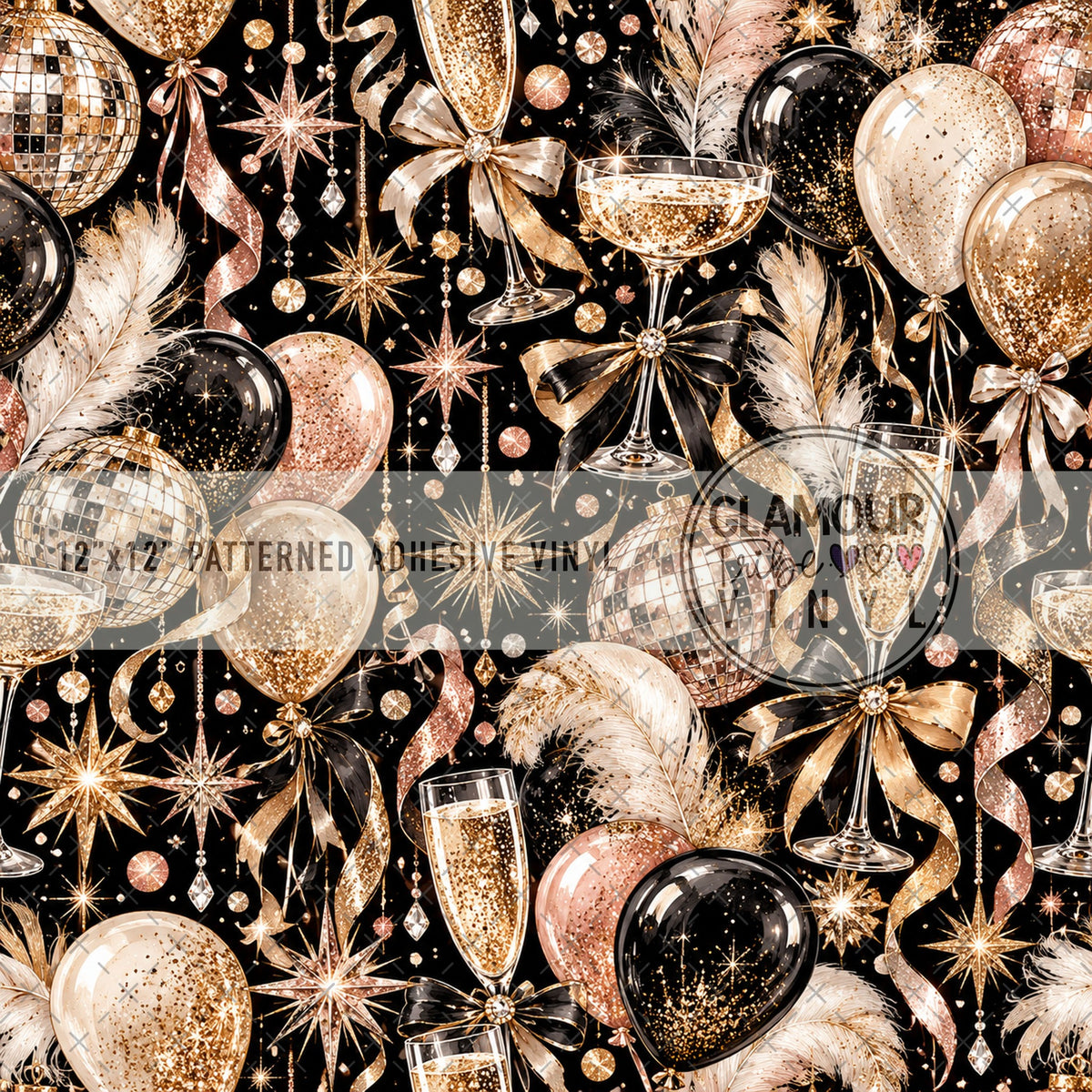 New Years Champagne Bling by The Fancy Pelican patterned adhesive vinyl