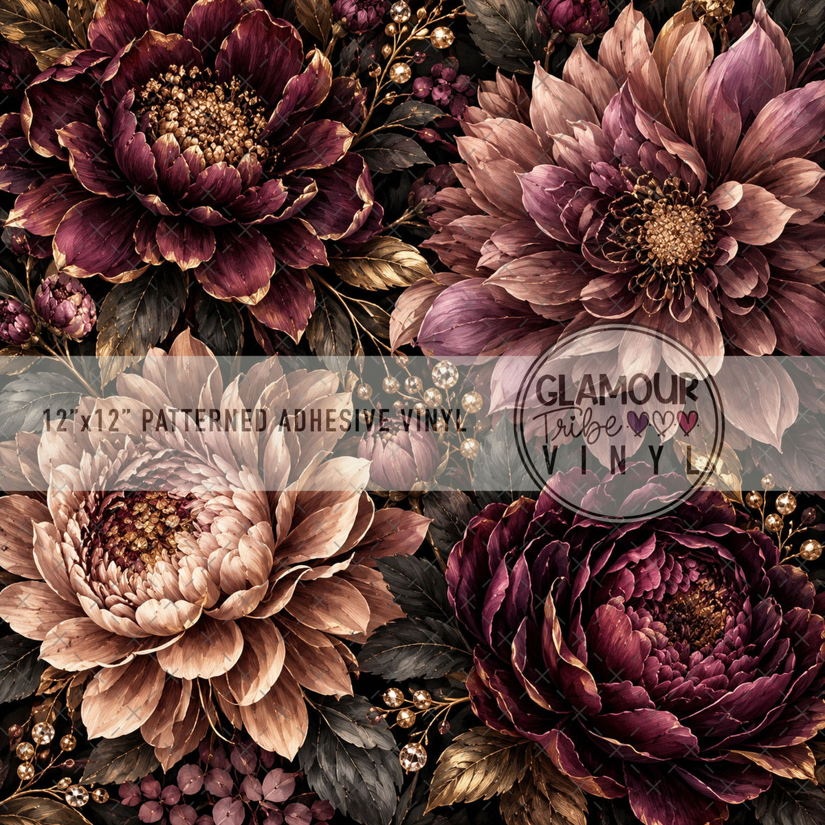 New Years Moody Blooms by The Fancy Pelican patterned adhesive vinyl