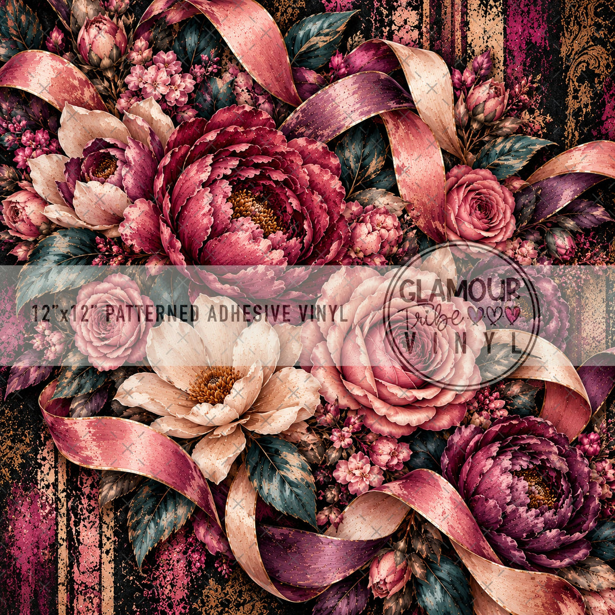 Ribbon Mixed Florals 2 by The Fancy Pelican patterned adhesive vinyl