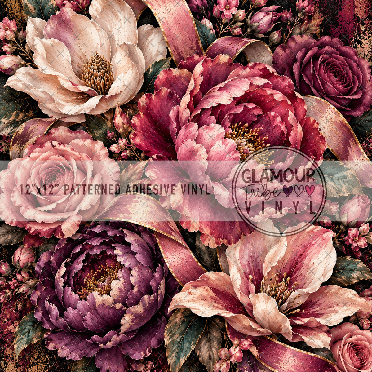 Ribbon Mixed Florals 4 by The Fancy Pelican patterned adhesive vinyl