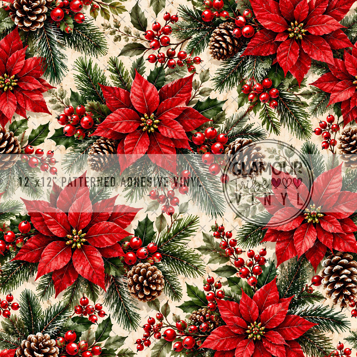 Ruby Petal Gathering patterned vinyl