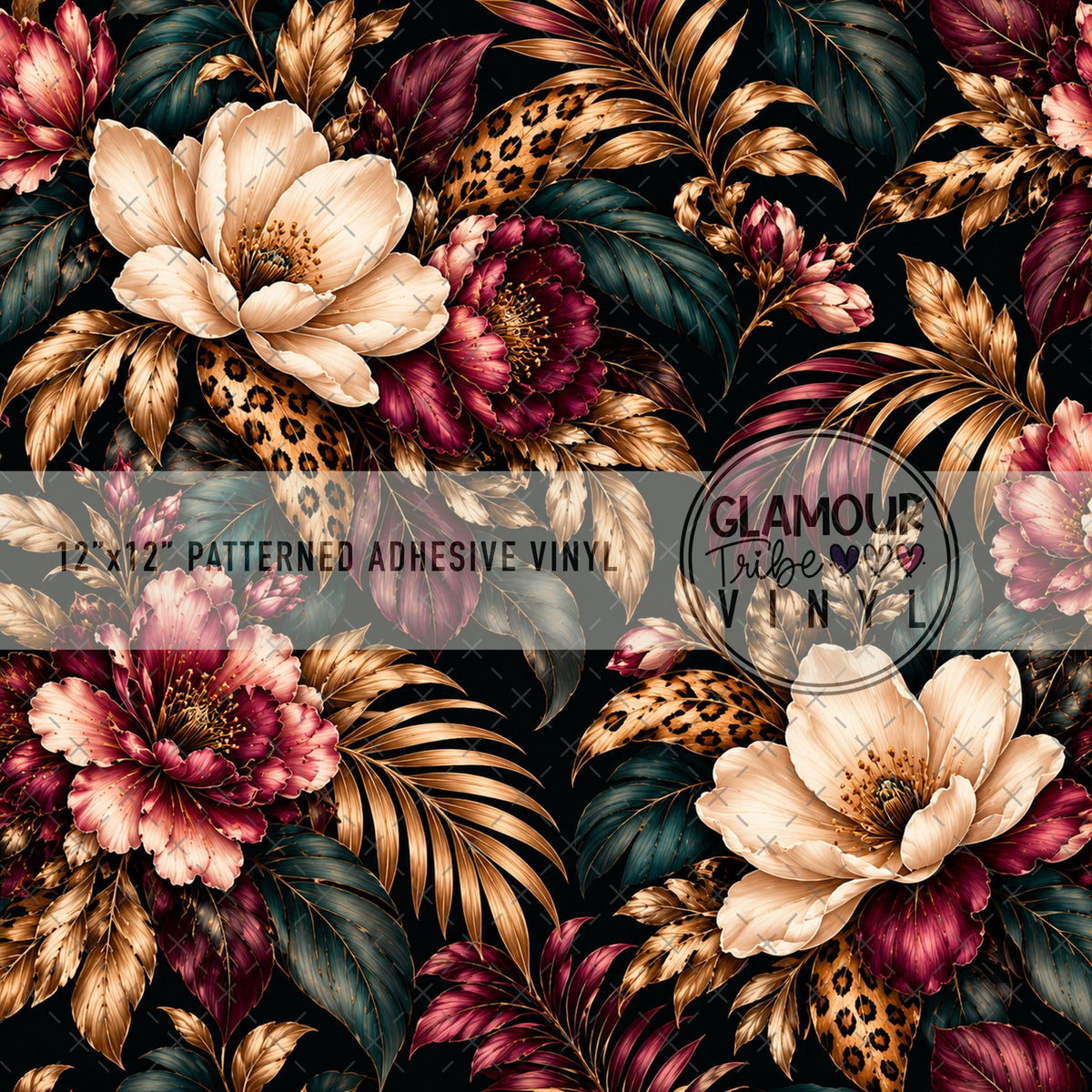 Untamed Heiress by The Fancy Pelican floral and leopard patterned adhesive vinyl